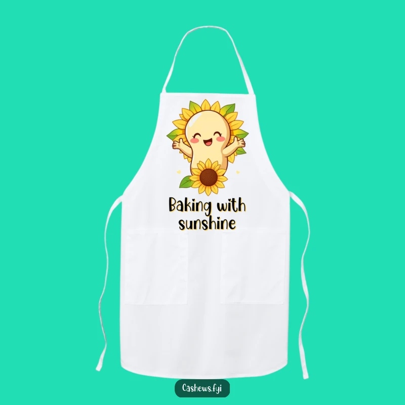 Funny Cashew Nut Sunflower Apron - Garden Helper Nut, Hilarious Gift!