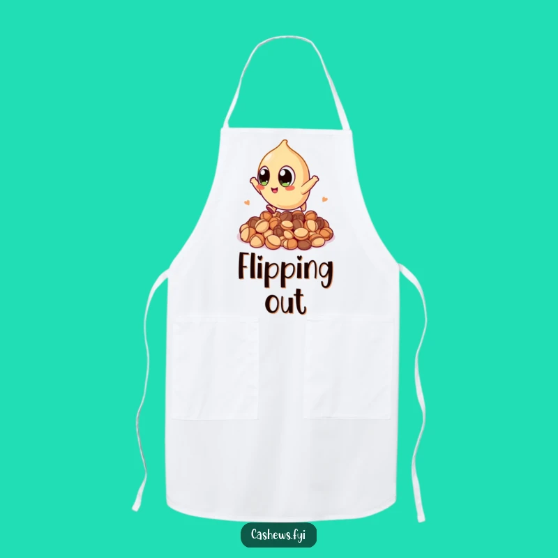 Funny Kawaii Cashew Apron: Leaping Through Kitchen Chaos with Big Eye Humor