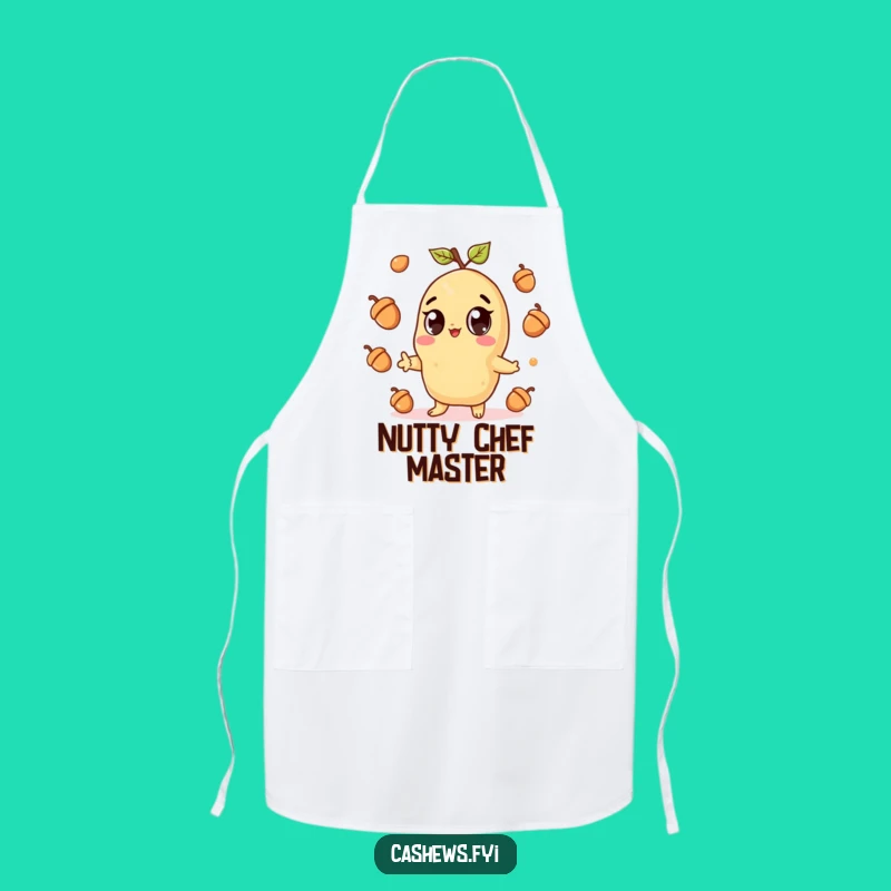 Funny Kawaii Cashew Juggling Acorns Apron - Chef's Cute Nutty Kitchen Wear