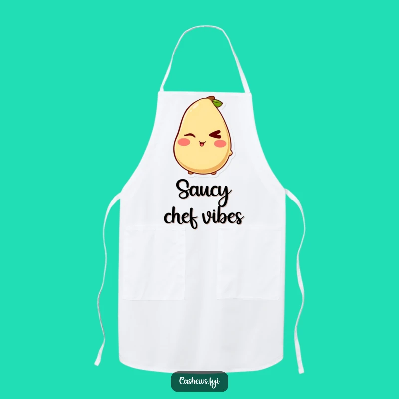 Funny Kawaii Cashew Wink Apron: Cook with a Smirk, Perfect Funny Gift