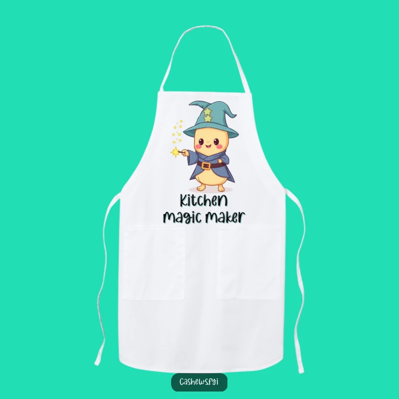 Funny Kawaii Cashew Wizard Apron - Culinary Magic & Hilarious Gift