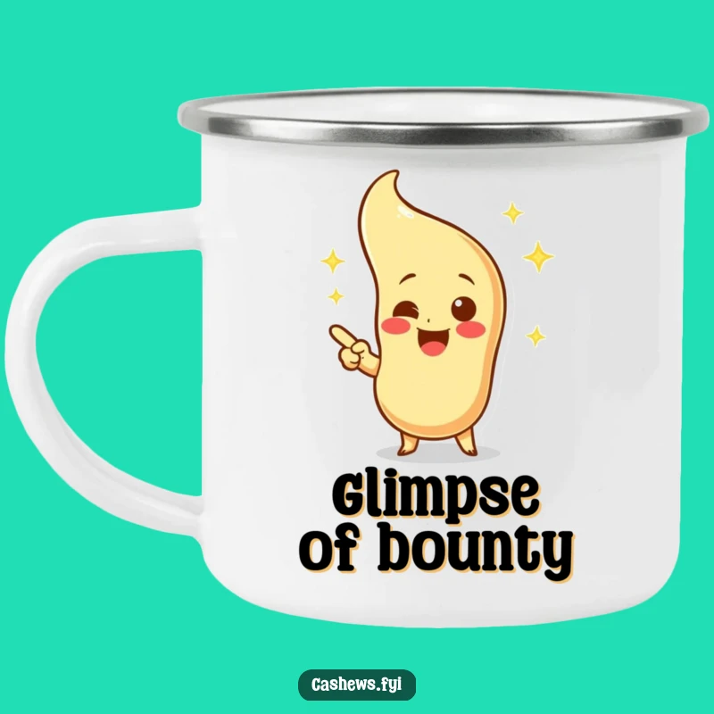 Funny Cashew Camping Mug: Enthusiastic Character, Imaginary Cashew, Gift