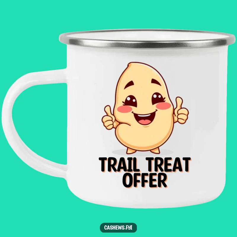 Funny Cheeky Cashew Camping Mug: Sharing Nut for Outdoor Treats, Great Gift
