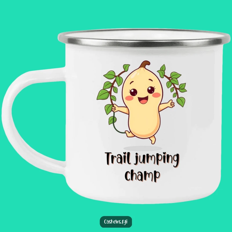 Funny Jumping Cashew Camping Mug: Adventure Fuelled by Fun