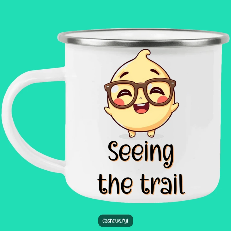 Funny Kawaii Cashew Spectacle Camping Mug: Giggle Nutty Drinkware, Great Funny Gift