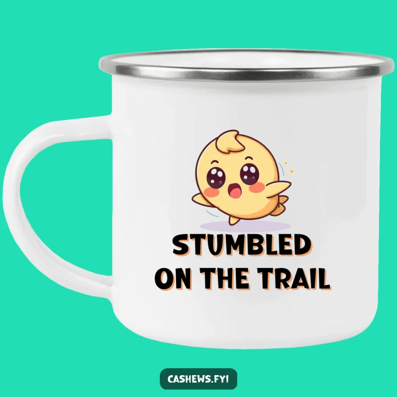 Funny Surprised Cashew Camping Mug: Enjoy Drinks with Grace After Nature's Tumbles