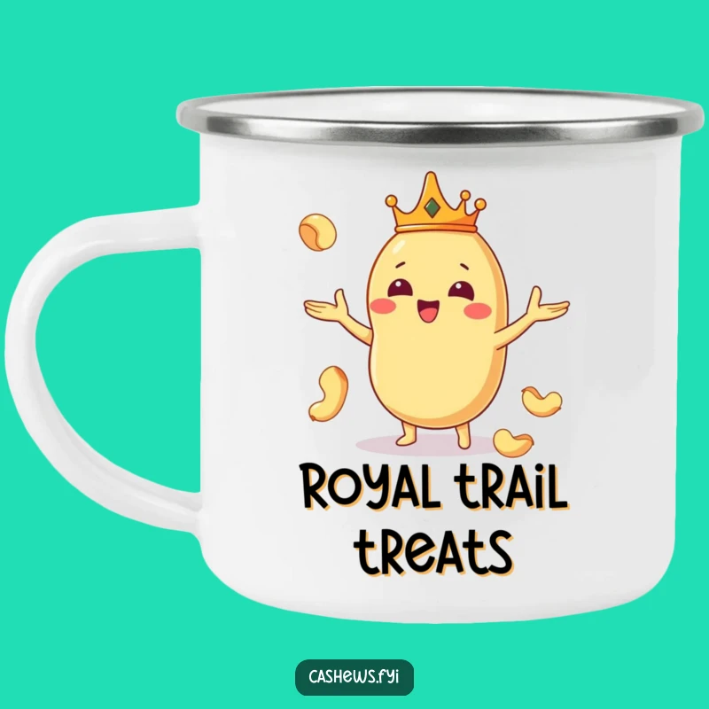Funny Kawaii Cashew King Camping Mug - Rugged Royalty & Hilarious Gift