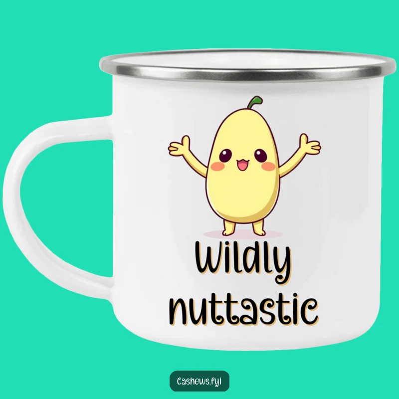 Funny Kawaii Cashew Enamel Camping Mug - Cute Outdoor Nut Gift