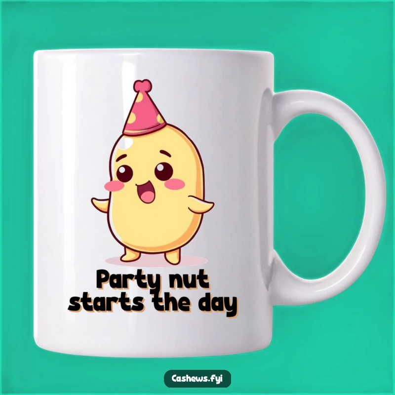 Funny Cashew Nut Party Hat Mug - Thrilled Nut, Perfect Gift for Nut Lovers!