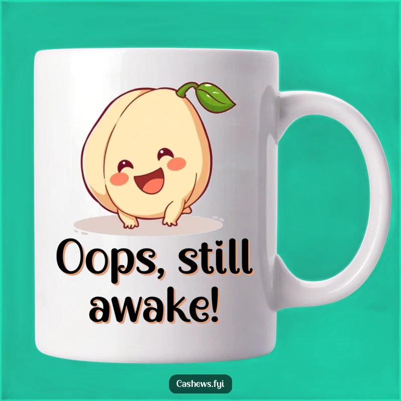 Funny Clumsy Cashew Mug: Tripping Nut Smiling Big, Perfect Gift