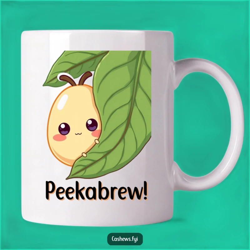 Funny Googly Eye Cashew Mug: Shy Nut Peeking, Perfect Gift