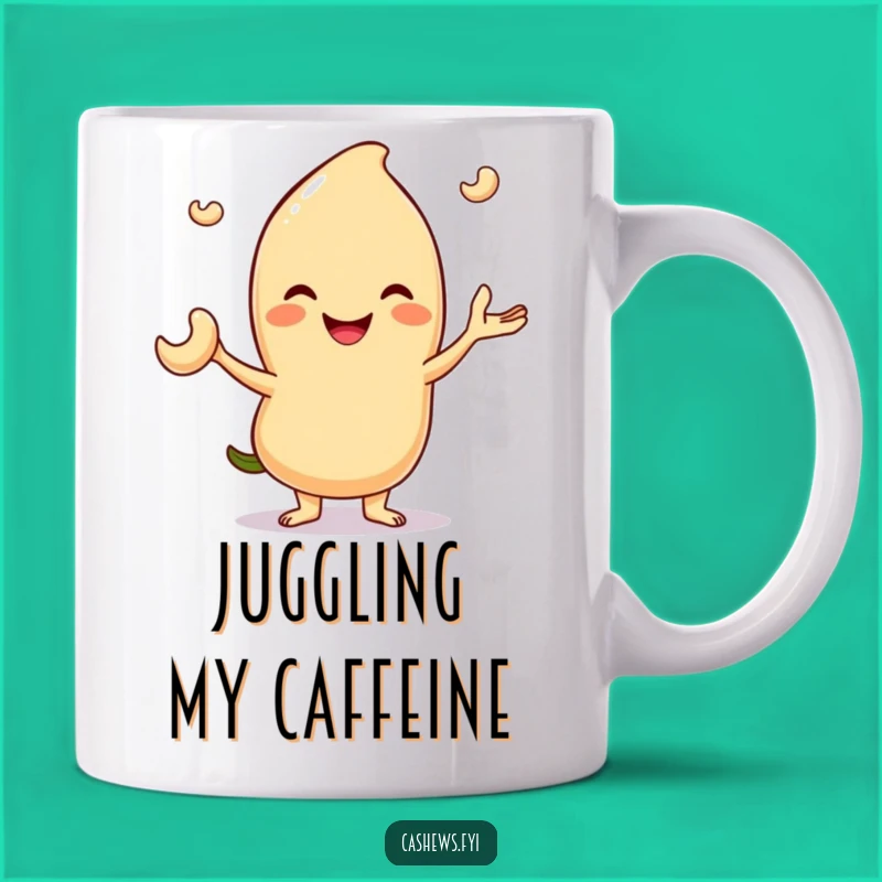 Funny Juggling Cashew Mug: Skillful Nut Art, Perfect Funny Gift for Multitaskers