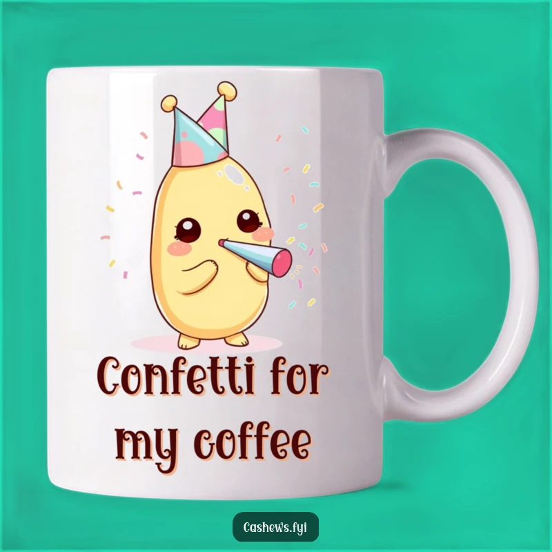 Funny Kawaii Cashew Party Mug - The Perfect Hilarious Gift for Nut Lovers