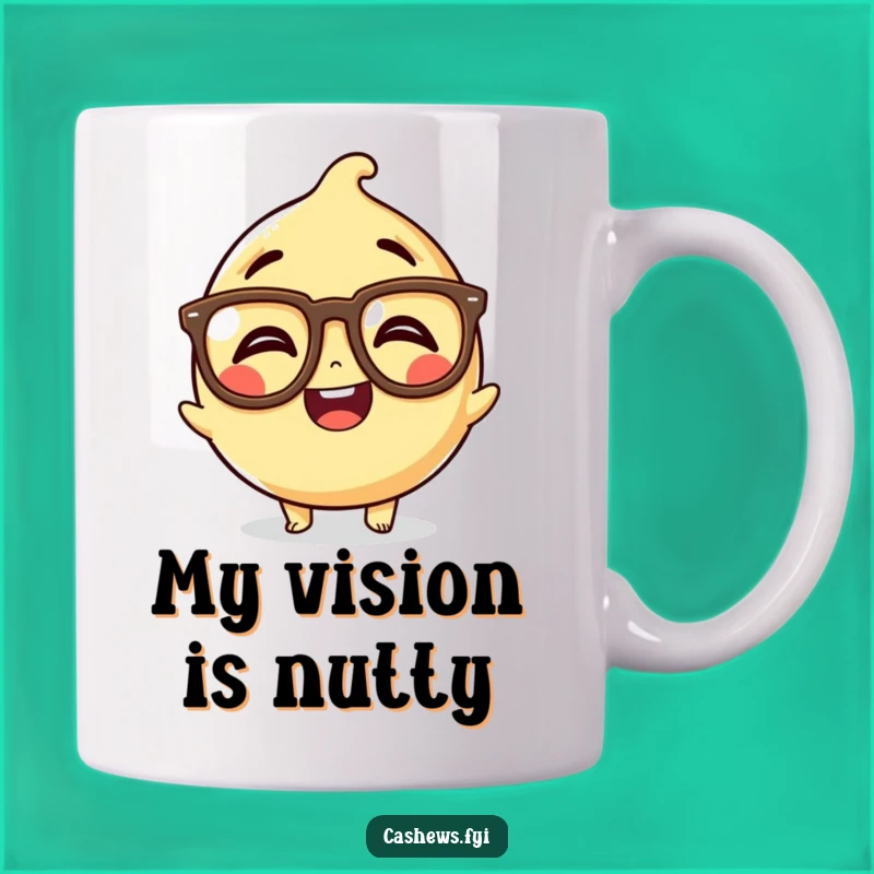Funny Kawaii Cashew Spectacle Mug: Giggle-worthy Nutty Glasses, Perfect Funny Gift