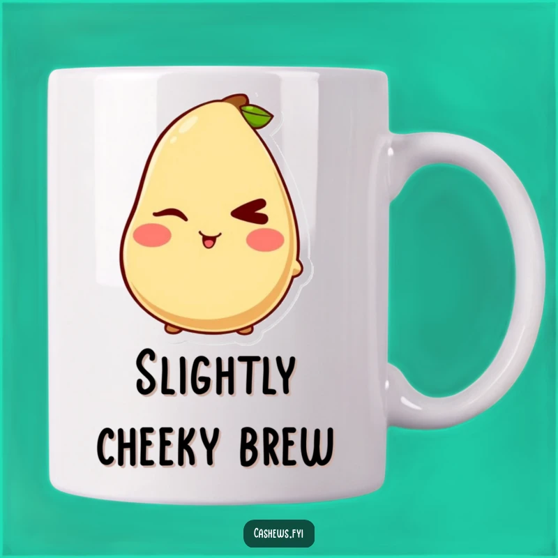 Funny Kawaii Cashew Wink Mug: Playful Charm, Perfect Funny Gift for Teasers