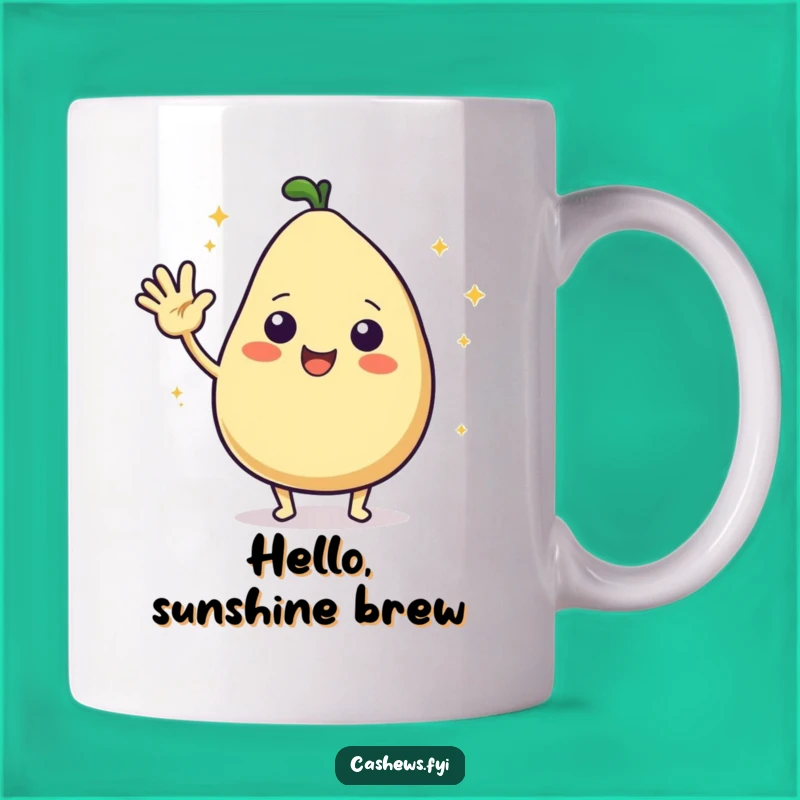Funny Cashew Hello Mug: A Hilarious Gift for a Cheerful Greeting and Happy Mornings!