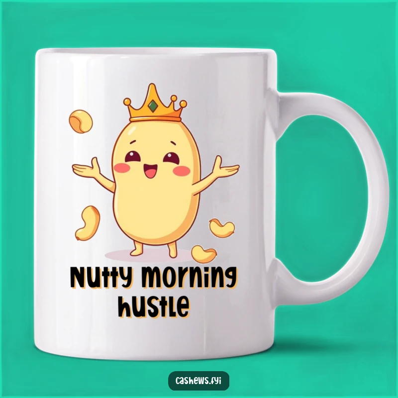 Funny Kawaii Cashew King Mug - Hilarious Nutty Royalty Gift Idea