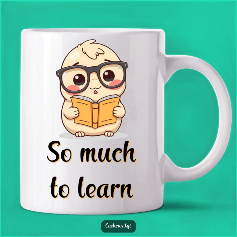 Funny Nerdy Cashew Mug: Bookworm Nut with Big Glasses, Perfect Gift
