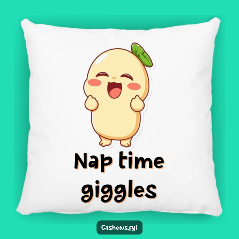 Funny Giggling Cashew Pillow: Cozy & Laughing Nut Accent, Perfect Gift