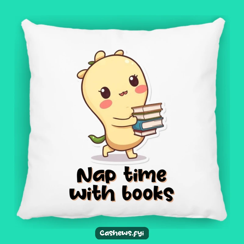 Funny Cashew Books Pillow: Cuddle Up with This Adorable and Hilarious Nutty Friend!