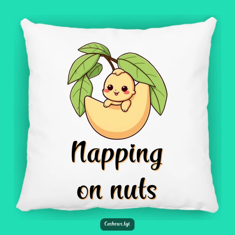 Funny Cashew Adventure Pillow: Cuddle Up with Nutty Journeys and Comedic Softness