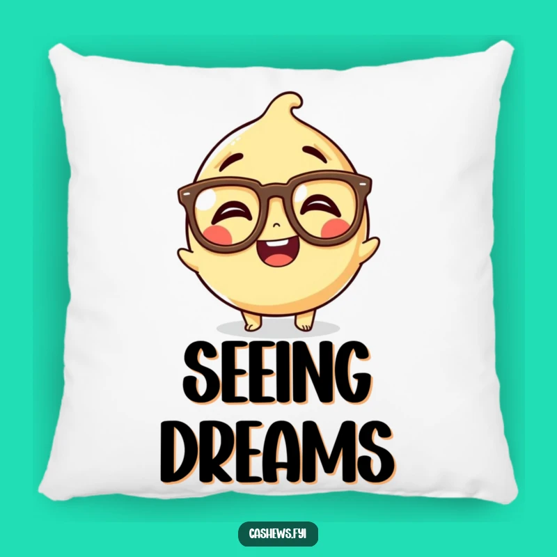 Funny Kawaii Cashew Spectacle Pillow: Cozy Giggle Nutty Cushion, Great Funny Gift