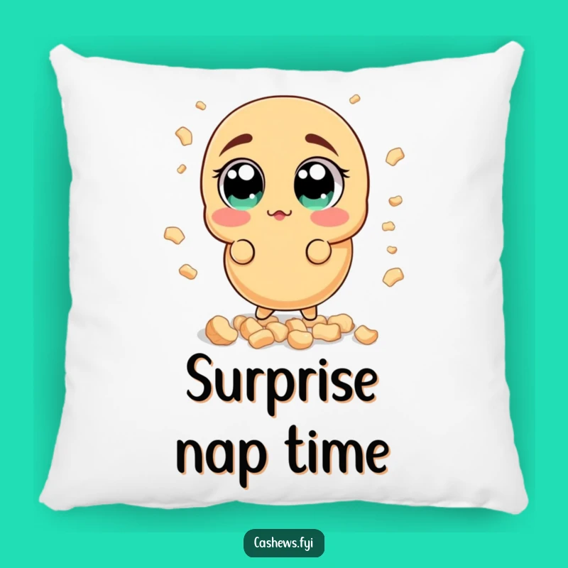 Funny Surprised Cashew Pillow: Soft Wide-Eyed Nut Cushion, Comfy Reactionary Gift