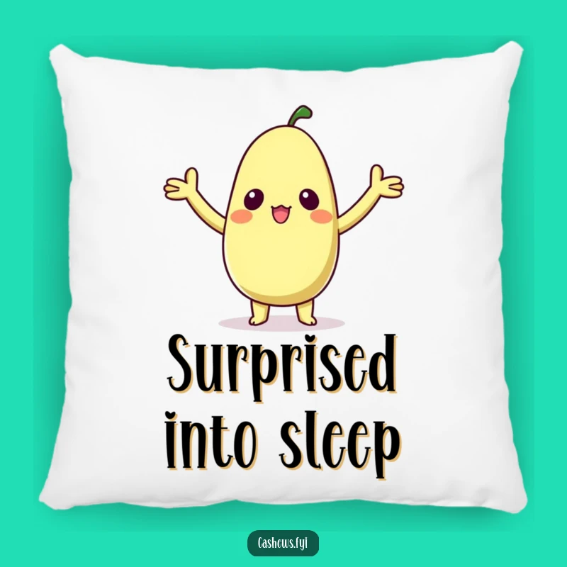 Funny Kawaii Cashew Pillow - Soft Surprised Nut Character Accent