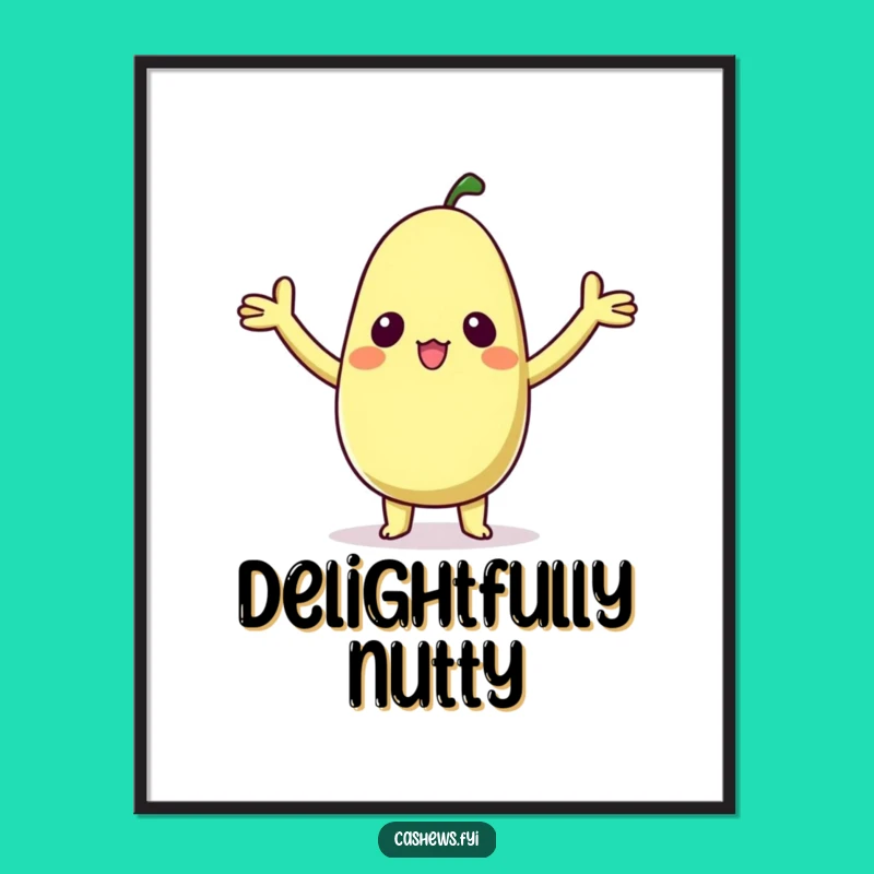Funny Kawaii Cashew Digital Print - Instant Cute Nut Art Gift