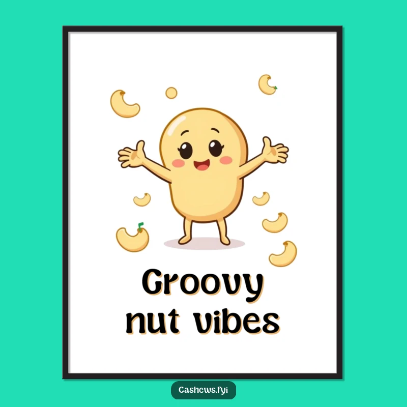 Funny Cashew Dance Digital Art: Instant Energetic Decor for Nutty Vibes