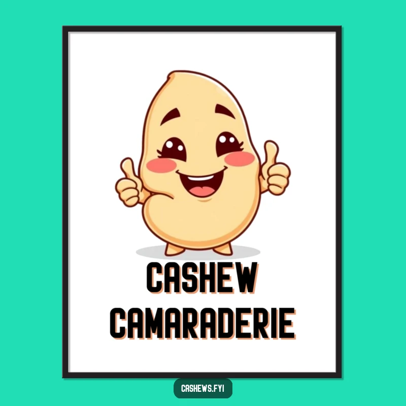 Funny Cheeky Cashew Digital Art: Sharing Nut Print, Instant Humorous Gift