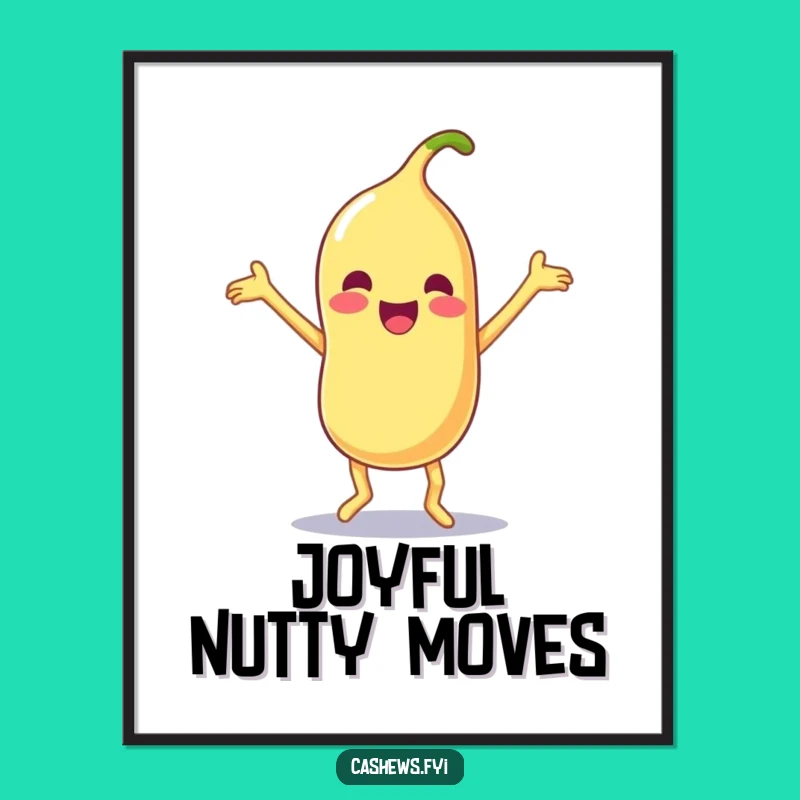 Funny Kawaii Cashew Dance Digital Art - Instant Joyful & Hilarious Decor