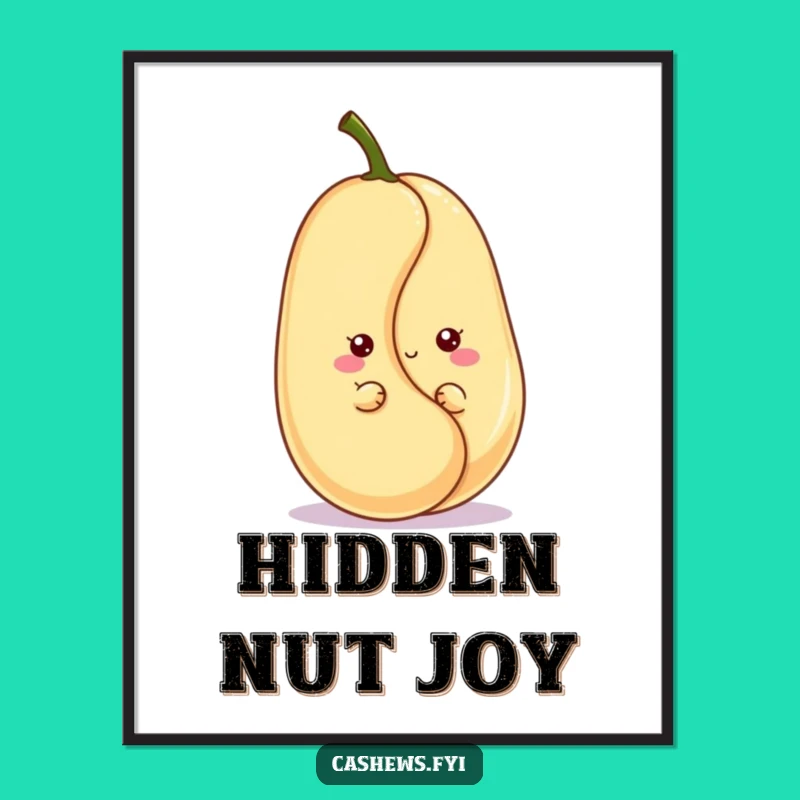 Funny Kawaii Cashew Digital Art: Instant Adorable Decor for Nutty Vibes