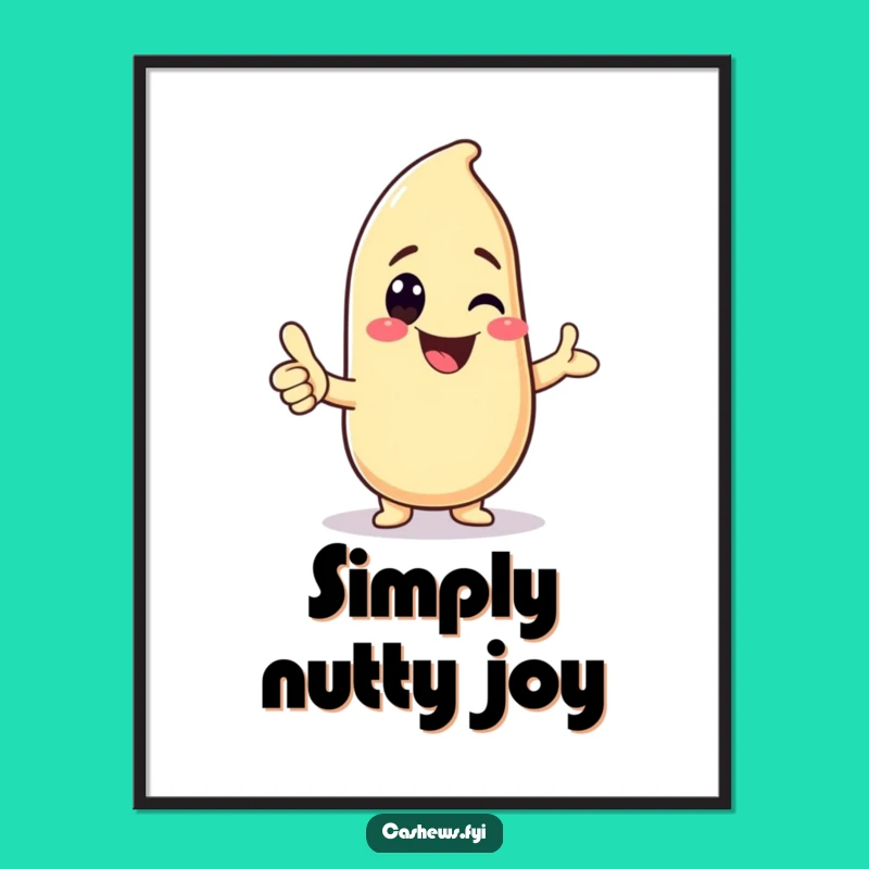 Funny Kawaii Cashew Thumbs-Up Digital Art: Instant Cute Download, Perfect Funny Gift