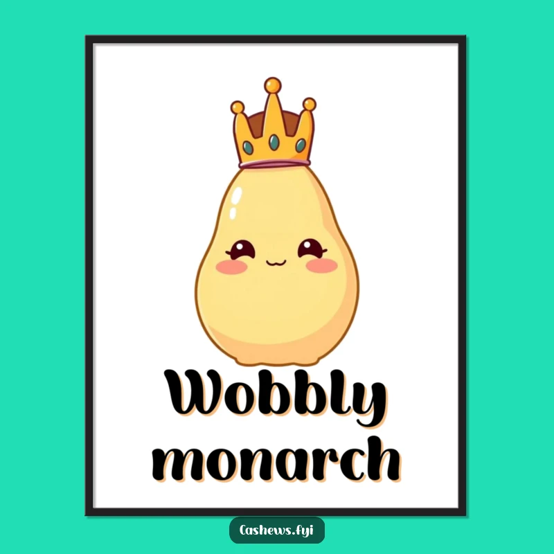 Funny Royal Cashew Digital Art Print: Instant Regal Hilarity