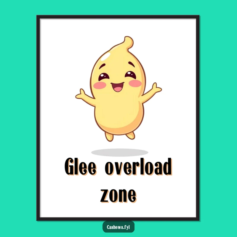 Funny Cashew Character Bouncing Digital Art - Instant Joyful Download!