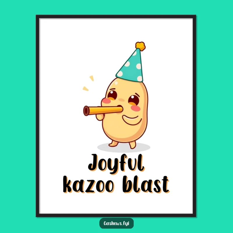 Funny Party Cashew Digital Art: Festive Nutty Artwork for Instant Celebration Decor