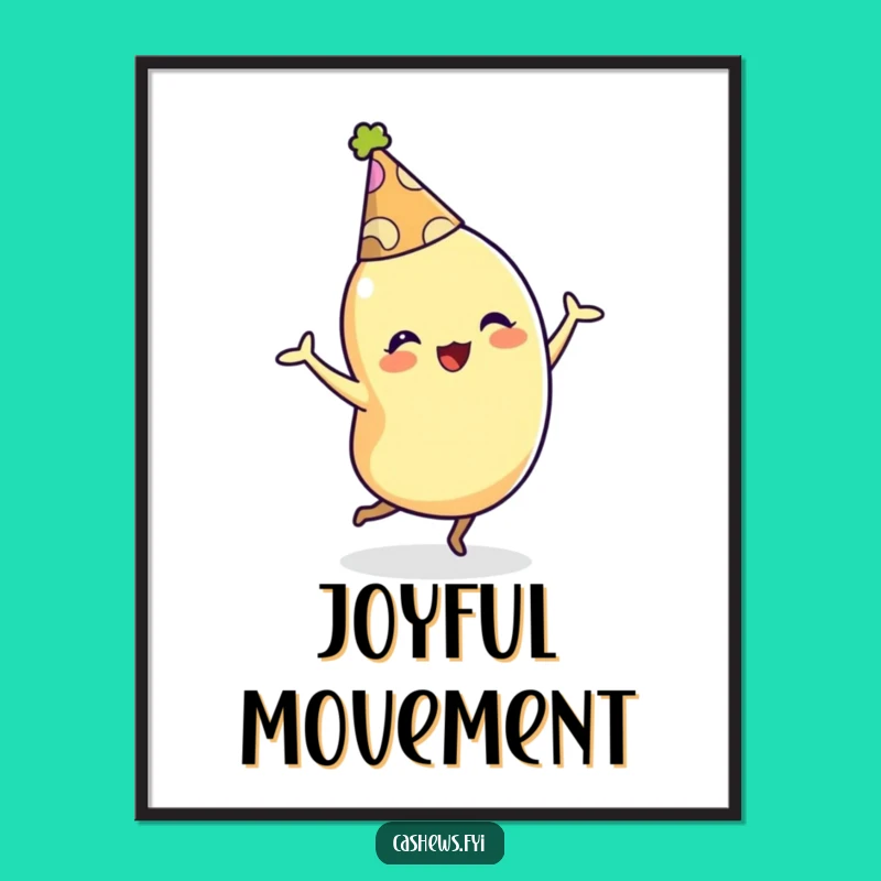 Funny Cashew Digital Art: Dancing Party Character, Instant Gift