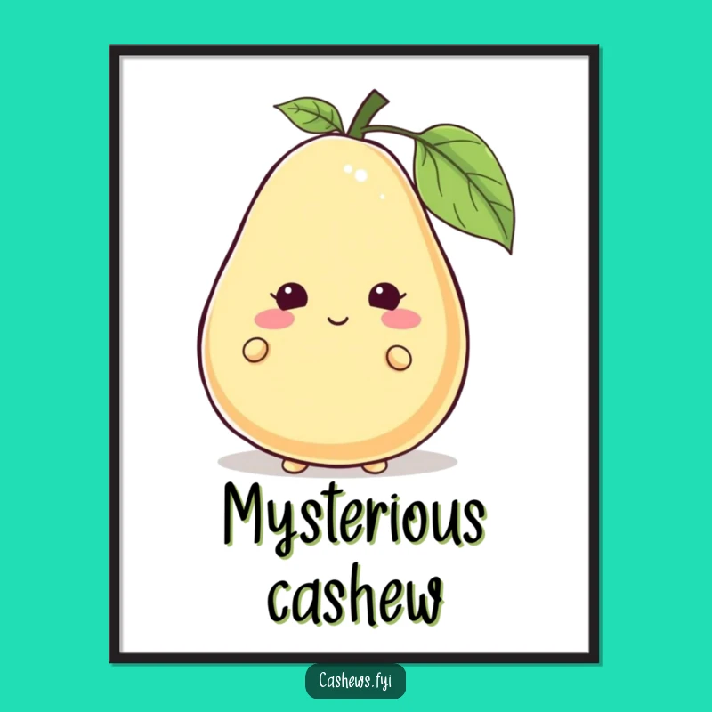 Funny Cashew Peek-a-Boo Digital Art: Hilarious Hider, Perfect Printable Funny Gift!