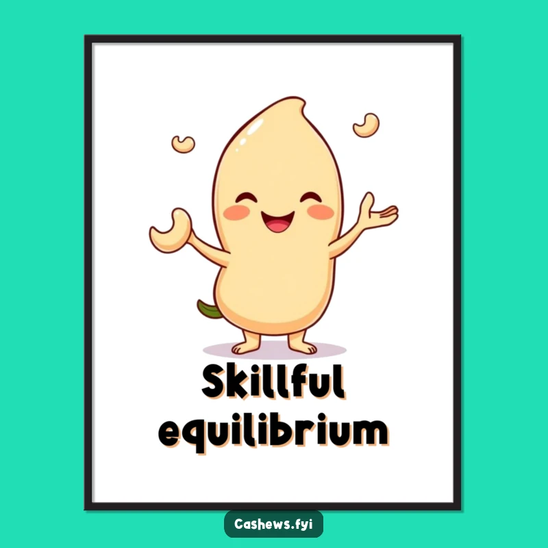 Funny Juggling Cashew Digital Art: Instant Nut Humor Download, Skillful Wall Decor