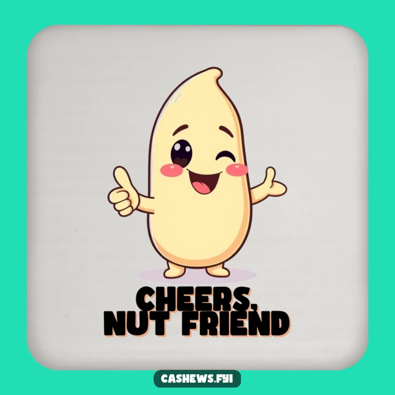 Funny Kawaii Cashew Thumbs-Up Coasters: Cute Surface Savers, Perfect Funny Gift Set