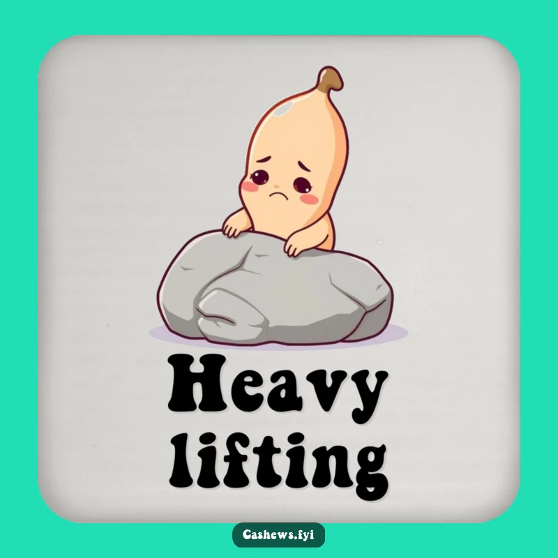 Funny Cashew Coaster Set: Hilarious Cashew Lifting Pebble Protection for Your Drinks