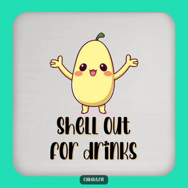 Funny Kawaii Cashew Coaster - Protect Surfaces Cute Nut Decor