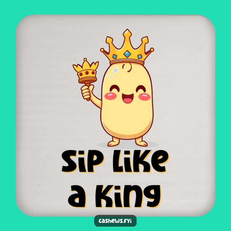 Funny Victorious Cashew Drink Coaster: Protect Surfaces Royally