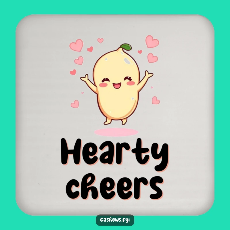 Funny Kawaii Cashew Dancing Coaster: Joyful Nutty Protection, Smart Funny Gift