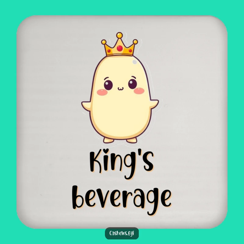 Funny Cashew King Coasters: Protect Surfaces with Royal Charm!