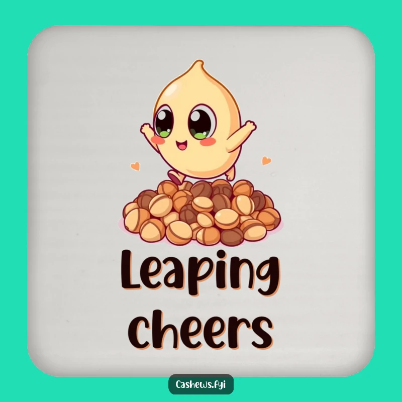 Funny Kawaii Cashew Drink Coaster: Big Eyes, Big Fun, Hilarious Surface Protector