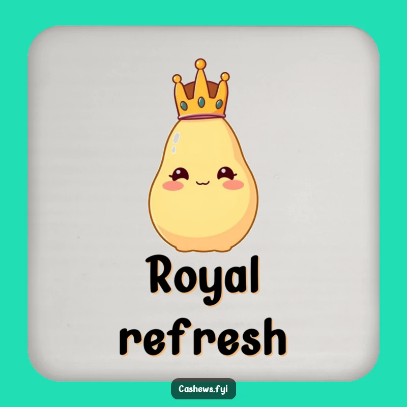 Funny Royal Cashew Coaster: Protect Your Throne with Regal Humor
