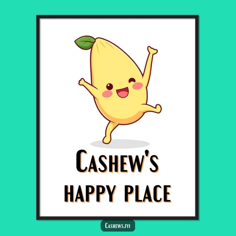 Funny Kawaii Cashew Cartwheel Poster: Bring Joyful Energy to Your Walls!