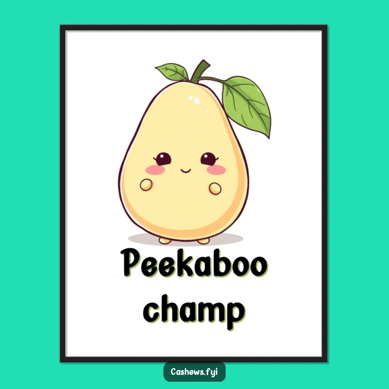 Funny Cashew Peek-a-Boo Poster: Hilarious Hiding Art, Perfect Funny Wall Decor!